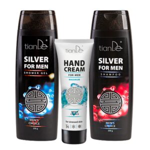 1 300x300 - Produkty ze srebrem dla mężczyzn: szampon + żel pod prysznic + GRATIS krem do rąk 30133,20150,40129