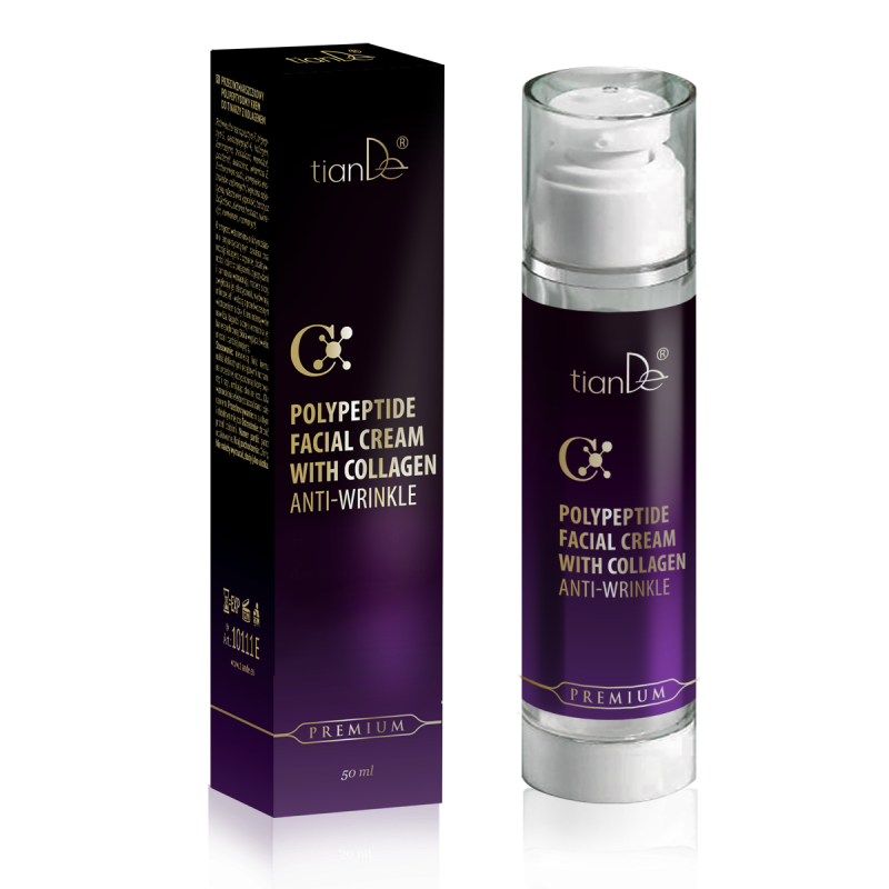 Przeciwzmarszczkowy polipeptydowy krem do twarzy z kolagenem (10111) Anti-Wrinkle Polypeptide Facial Cream with Сollagen, 50 ml